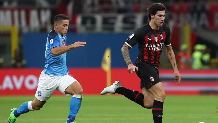 Giacomo Raspadori Sandro Tonali calciatori Napoli Milan
