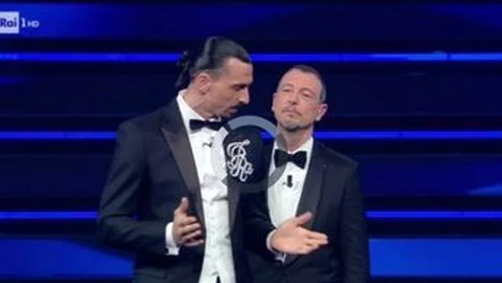 Ibrahimovic (attaccante AC Milan), protagonista a Sanremo insieme ad Amadeus