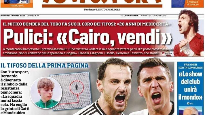 prima pagina tuttosport oggi