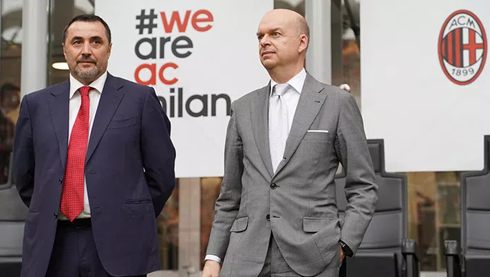 Massimiliano Mirabelli e Marco Fassone, dirigenti del Milan (credits: acmilan.com)