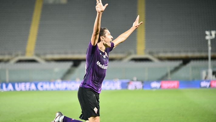 GERMOGLI PH: 29 LUGLIO 2020 FIRENZE STADIO ARTEMIO FRANCHI SERIE A FIORENTINA VS BOLOGNA NELLA FOTO TERZO GOL CHIESA ESULTANZA 