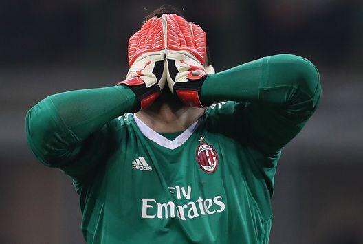  Milan-Arsenal: Gianluigi Donnarumma si dispera (credits: GETTY Images) 