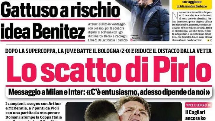Il Corriere dello Sport, la prima pagina di oggi, lunedì 25 gennaio 2021 
