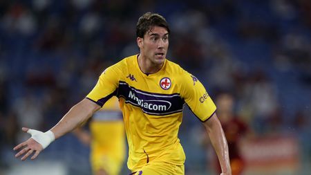 during the Serie A match between AS Roma v ACF Fiorentina at Stadio Olimpico on August 22, 2021 in Rome, Italy. during the Serie A match between AS Roma v ACF Fiorentina at Stadio Olimpico on August 22, 2021 in Rome, Italy.