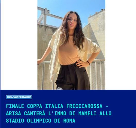 Coppa Italia, finale Juve-Inter: Arisa canterà l’inno di Mameli- immagine 2