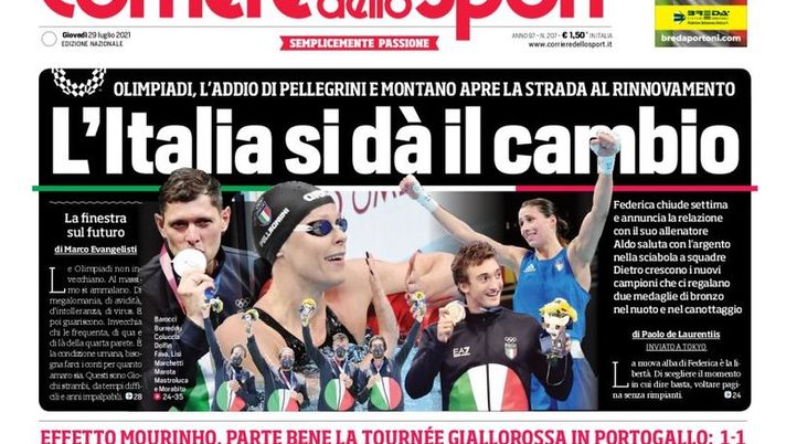 Prima Pagina, Corriere dello Sport: “È una Roma da Champions. Effetto Mourinho” Prima Pagina, Corriere dello Sport: “È una Roma da Champions. Effetto Mourinho”