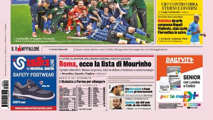 Prima Pagina, La Gazzetta dello Sport: “Incontenibili. All’ultimo Stadium. Roma, ecco la lista di Mourinho”  Prima Pagina, La Gazzetta dello Sport: “Incontenibili. All’ultimo Stadium. Roma, ecco la lista di Mourinho”