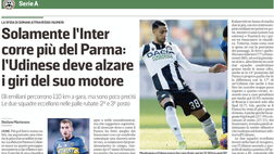Messaggero Veneto: Solamente l’Inter corre più del Parma, l’Udinese deve alzare i giri del suo motore