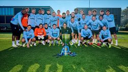 Inter, allenamento ad Appiano Gentile: a bordo campo la Supercoppa Italiana