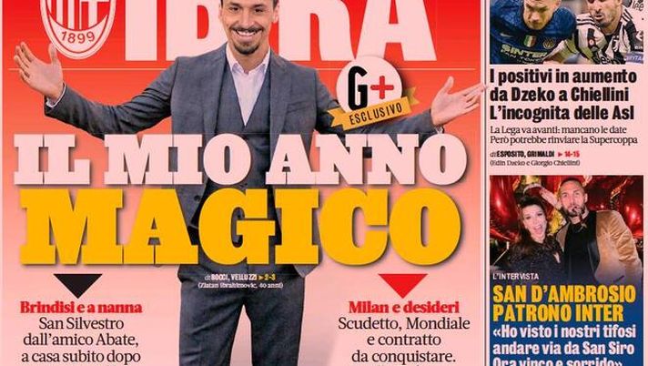 Prima pagina Gazzetta dello Sport: l’anno magico di Ibrahimovic - immagine 1