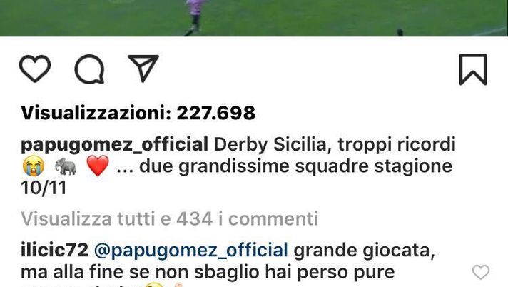 Palermo-Catania 3-1, siparietto tra Ilicic e Gomez: lo sloveno si prende gioco del “Papu” che risponde così… Palermo-Catania 3-1, siparietto tra Ilicic e Gomez: lo sloveno si prende gioco del “Papu” che risponde così…