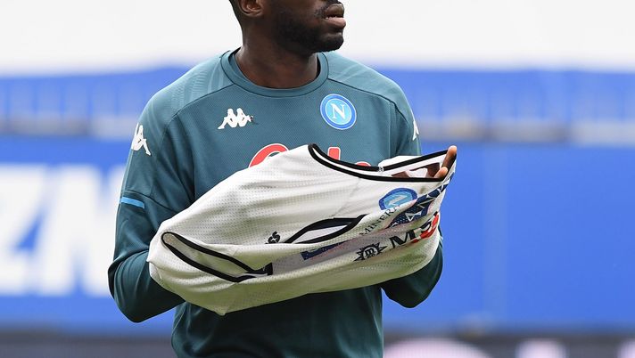 GENOA, ITALY - APRIL 11: Kalidou Koulibaly of Napoli during the Serie A match between UC Sampdoria  and SSC Napoli at Stadio Luigi Ferraris on April 11, 2021 in Genoa, Italy. (Photo by SSC NAPOLI/SSC NAPOLI via Getty Images) 