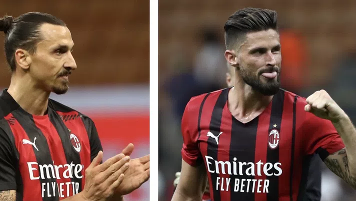Zlatan Ibrahimovic Olivier Giroud AC Milan