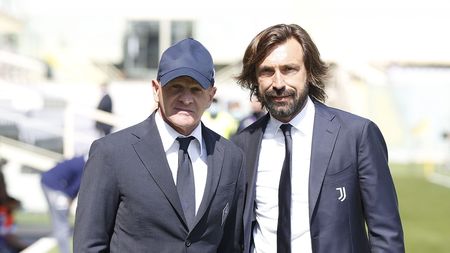 FLORENCE, ITALY - APRIL 25: Giuseppe Iachini manager of ACF Forentina and Andrea Pirlo manager of Juventus (R) during the Serie A match between ACF Fiorentina and Juventus at Stadio Artemio Franchi on April 25, 2021 in Florence, Italy. Sporting stadiums around Italy remain under strict restrictions due to the Coronavirus Pandemic as Government social distancing laws prohibit fans inside venues resulting in games being played behind closed doors. (Photo by Gabriele Maltinti/Getty Images) FLORENCE, ITALY - APRIL 25: Giuseppe Iachini manager of ACF Forentina and Andrea Pirlo manager of Juventus (R) during the Serie A match between ACF Fiorentina and Juventus at Stadio Artemio Franchi on April 25, 2021 in Florence, Italy. Sporting stadiums around Italy remain under strict restrictions due to the Coronavirus Pandemic as Government social distancing laws prohibit fans inside venues resulting in games being played behind closed doors. (Photo by Gabriele Maltinti/Getty Images)