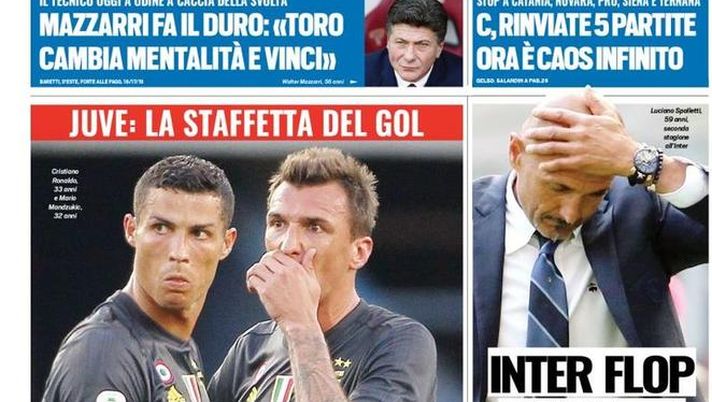 Prima Pagina, Tuttosport: “Ronaldo, tocca a te. Napoli ringrazia Insigne. Serie C, caos infinito…” 