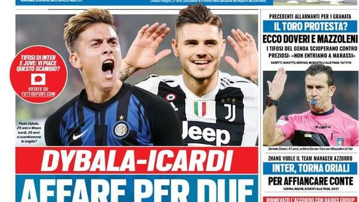 Prima Pagina, Tuttosport: “Affare per due. Napoli, il cuore non basta. Inter, torna Oriali”  Prima Pagina, Tuttosport: “Affare per due. Napoli, il cuore non basta. Inter, torna Oriali”