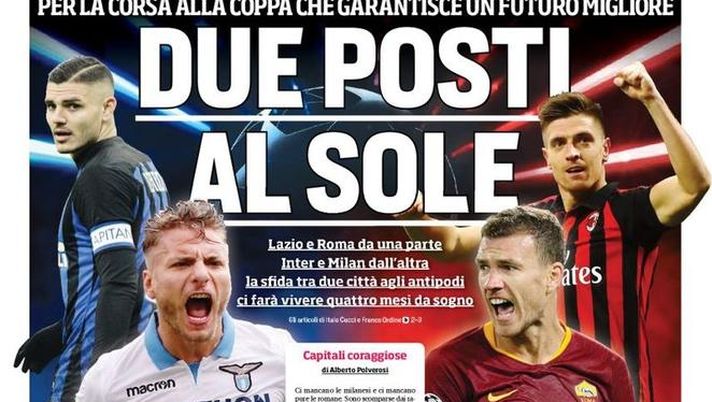 Prima Pagina, Corriere dello Sport: “Due posti al sole. Juve treno d’Europa. Euro 2028, l’Italia…” Prima Pagina, Corriere dello Sport: “Due posti al sole. Juve treno d’Europa. Euro 2028, l’Italia…”