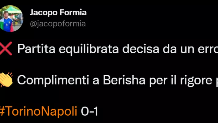 Torino-Napoli 0-1, le reazioni social: “Che errore di Pobega” - immagine 1