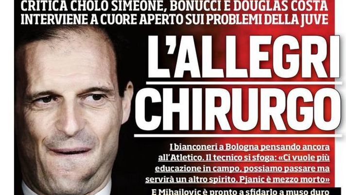 Prima Pagina, Corriere dello Sport: “L’Allegri chirurgo. Roma, Dzeko da derby. Inter, grana Icardi…” 