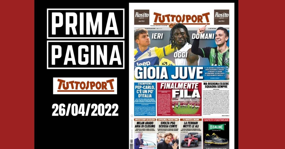 Prima Pagina Tuttosport “gioia Juve Ieri Oggi Domani” Pianeta Milan