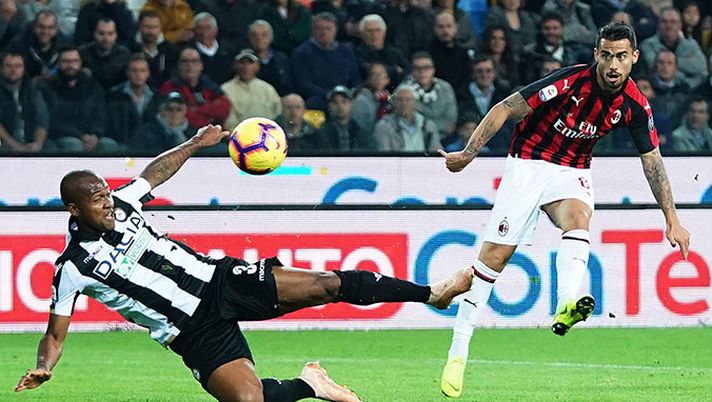 Samir e Jesus Suso durante Udinese-Milan 0-1 (credits: acmilan.com) 
