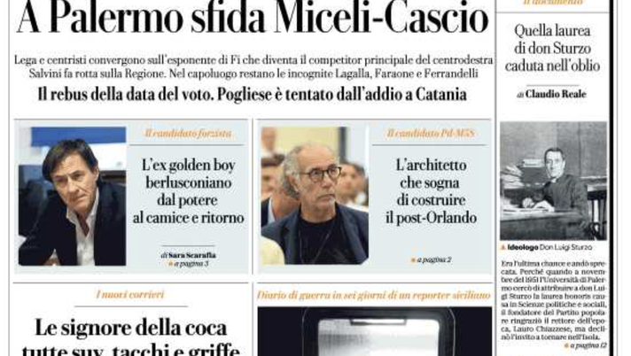 Prima Pagina, La Repubblica-Palermo: “Al Barbera in 32mila per spingere l’Italia”  prima pagina