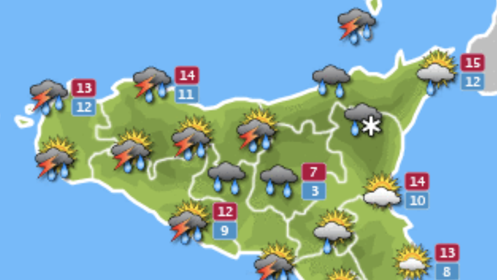 Meteo, Palermo: pioggia costante e temporali, le previsioni di sabato 11 dicembre meteo
