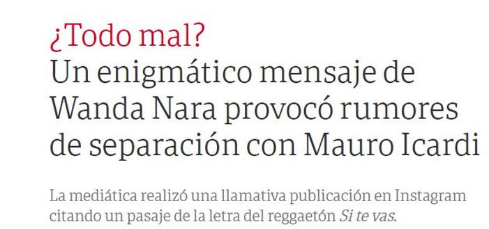 Il titolo del Clarin Il titolo del Clarin