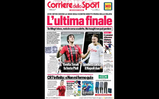 Prima Pagina, Corriere dello Sport: “L’ultima finale. Svolta Tonali, CR7 infinito” Prima Pagina