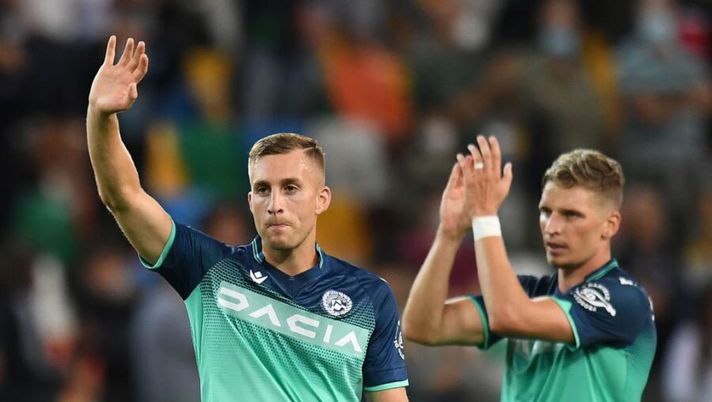 UDINE, ITALY - AUGUST 27: Gerard Deulofeu of Udinese Calcio celebrates the victory after the Serie A match between Udinese Calcio and Venezia FC at Dacia Arena on August 27, 2021 in Udine, Italy. (Photo by Alessandro Sabattini/Getty Images) FORMAZIONI UFFICIALI – Dentro Zima, Deulofeu, Keita e Antiste! Fuori Hernani e Praet- immagine 1