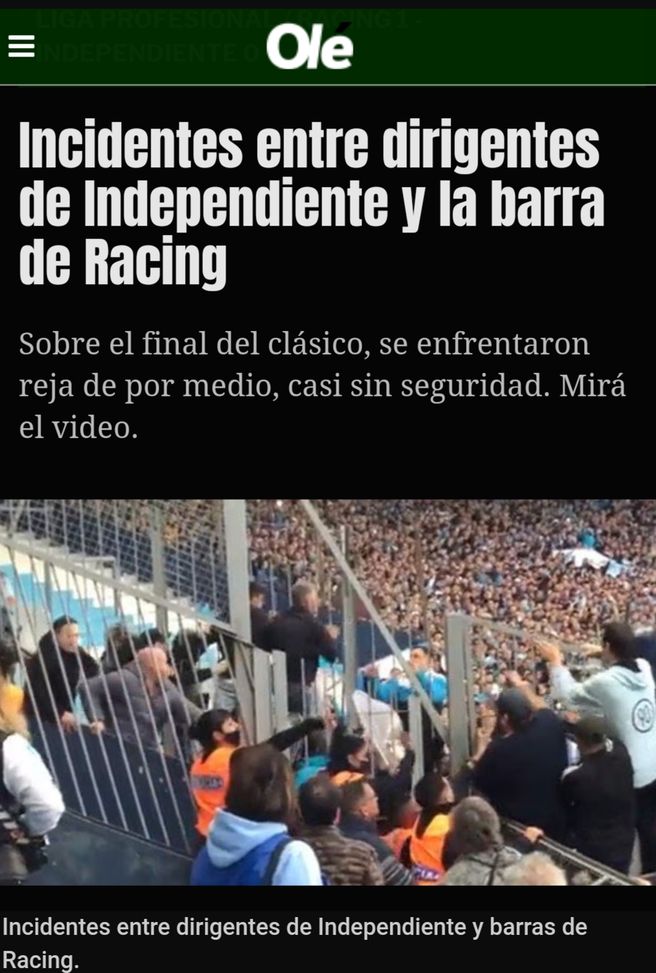 Derby di Avellaneda, tensione e scontri: curva Racing vs dirigenti Independiente- immagine 2