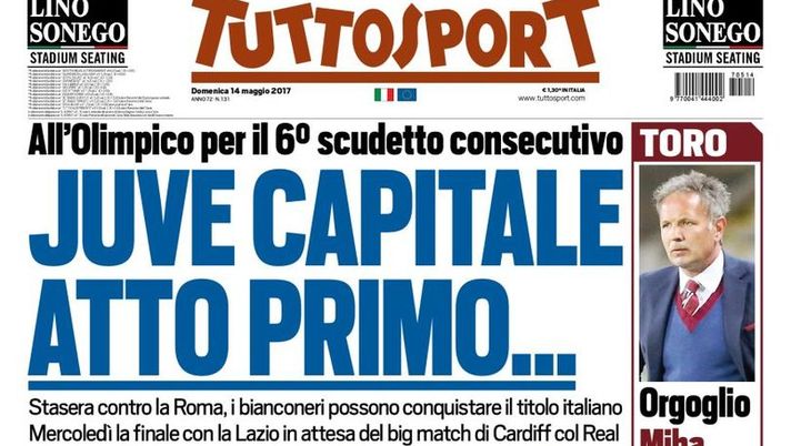 Prima Pagina, Tuttosport: “Juve capitale atto primo. L’Inter si regala Pepe” Prima Pagina, Tuttosport: “Juve capitale atto primo. L’Inter si regala Pepe”