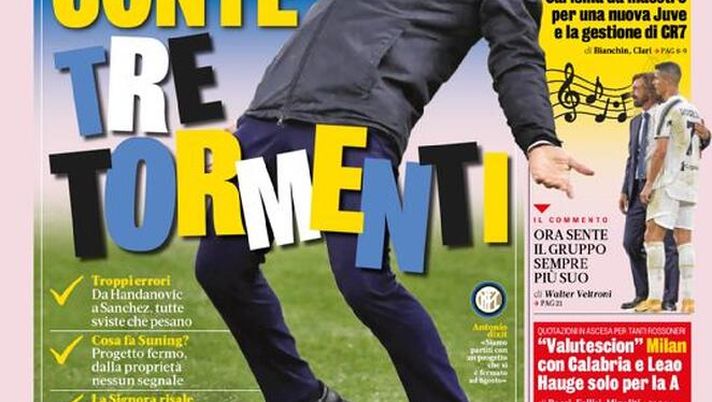 La Gazzetta dello Sport, la prima pagina di oggi, giovedì 4 febbraio 2021 