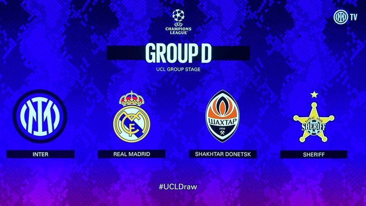 Champions League, Inter nel girone D con Real, Shakhtar e Sheriff Tiraspol Champions League, Inter nel girone D con Real, Shakhtar e Sheriff Tiraspol