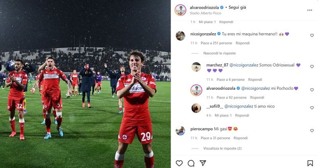 Odriozola-Nico Gonzalez, che intesa! Lo scambio social tra i due viola- immagine 2