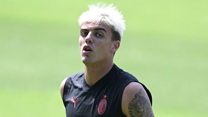 Daniel Maldini, passato allo Spezia, qui in allenamento a Milanello (Getty Images)