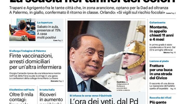 Prima Pagina, Giornale di Sicilia: “La scuola nel tunnel dei colori” - immagine 1