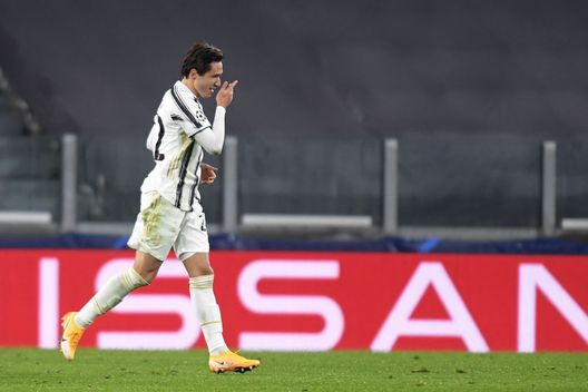 TURIN, ITALY - DECEMBER 02: Federico Chiesa of Juventus celebrates after scoring his team's first goal during the UEFA Champions League Group G stage match between Juventus and Dynamo Kyiv at Allianz Stadium on December 02, 2020 in Turin, Italy. (Photo by Filippo Alfero - Juventus FC/Juventus FC via Getty Images) TURIN, ITALY - DECEMBER 02: Federico Chiesa of Juventus celebrates after scoring his team's first goal during the UEFA Champions League Group G stage match between Juventus and Dynamo Kyiv at Allianz Stadium on December 02, 2020 in Turin, Italy. (Photo by Filippo Alfero - Juventus FC/Juventus FC via Getty Images)