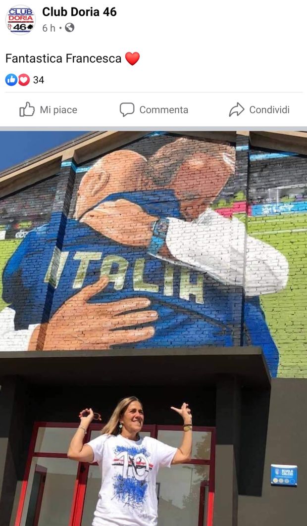 Storia Samp Francesca Mantovani In “pellegrinaggio” Dal Murales Di