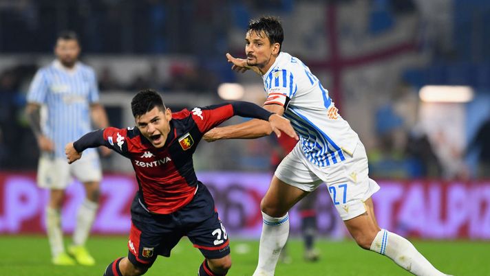 FERRARA, ITALY - NOVEMBER 25: Kevin Agudelo of Genoa CFC competes for the ball with Simone Missiroli of SPAL during the Serie A match between SPAL and Genoa CFC at Stadio Paolo Mazza on November 25, 2019 in Ferrara, Italy. (Photo by Alessandro Sabattini/Getty Images) FERRARA, ITALY - NOVEMBER 25: Kevin Agudelo of Genoa CFC competes for the ball with Simone Missiroli of SPAL during the Serie A match between SPAL and Genoa CFC at Stadio Paolo Mazza on November 25, 2019 in Ferrara, Italy. (Photo by Alessandro Sabattini/Getty Images)