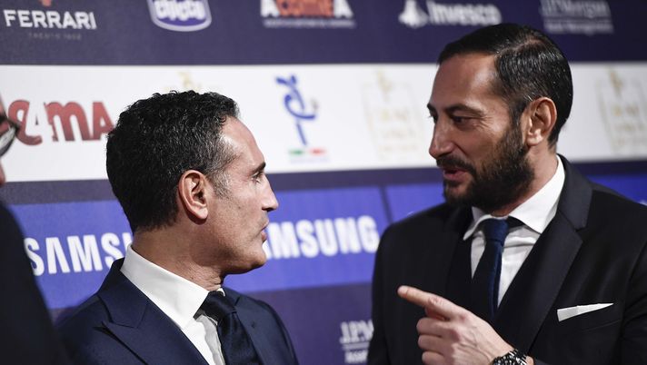 MILAN, ITALY - NOVEMBER 27: Nicola Amoruso and Mark Iuliano attends the Gran Gala Del Calcio 2017 on November 27, 2017 in Milan, Italy.  (Photo by Daniele Badolato - Juventus FC/Juventus FC via Getty Images) 
