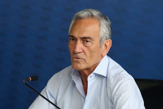 ROME, ITALY - JUNE 21:  FIGC President Gabriele Gravina attends a press conference during 'Casa Azzurri' at pratibus district on June 21, 2021 in Rome, Italy.  (Photo by Paolo Bruno/Getty Images) 