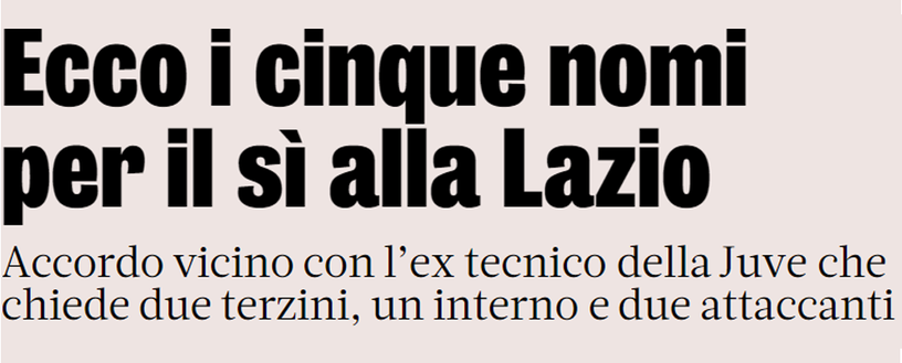 Il titolo della Gazzetta Il titolo della Gazzetta