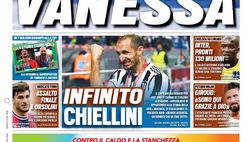 Prima Pagina, Tuttosport: “Dea Vanessa. Infinito Chiellini. Chelsea su Lukaku”