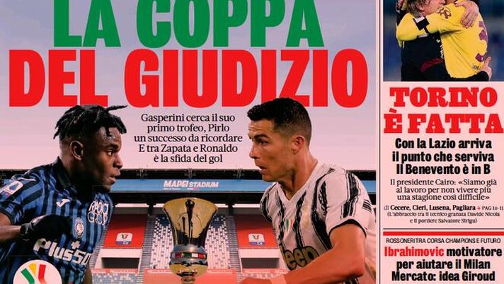 Prima Pagina, La Gazzetta dello Sport: “Lukaku vota Conte. La Coppa del giudizio. Torino, è fatta” 