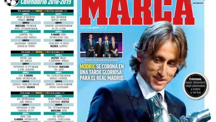 Prima Pagina, Marca: “Il nuovo re: Modric si incorona in una serata gloriosa. Siviglia, un gioco da ragazzi…”  Prima Pagina, Marca: “Il nuovo re: Modric si incorona in una serata gloriosa. Siviglia, un gioco da ragazzi…”