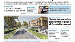 Prima Pagina, Giornale di Sicilia: “I ristoratori temono la stretta sui certificati”