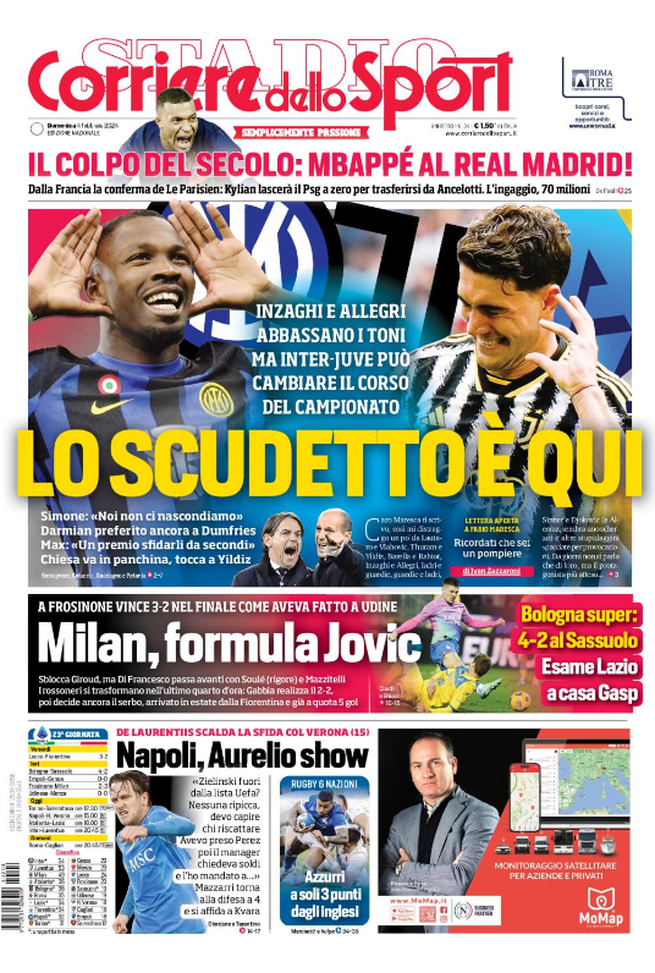 Prima Pagina Il Corriere dello Sport 04-02-2024