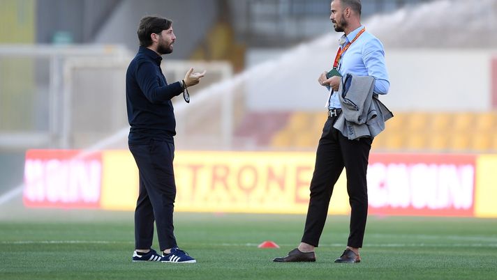 BENEVENTO, ITALY - JUNE 29: Pasquale Foggia Benevento Calcio sports director and Ciro Polito SS Juve Stabia sports director beforeg the serie B match between Benevento Calcio and SS Juve Stabia at Stadio Ciro Vigorito on June 29, 2020 in Benevento, Italy. (Photo by Francesco Pecoraro/Getty Images for Lega Serie B) BENEVENTO, ITALY - JUNE 29: Pasquale Foggia Benevento Calcio sports director and Ciro Polito SS Juve Stabia sports director beforeg the serie B match between Benevento Calcio and SS Juve Stabia at Stadio Ciro Vigorito on June 29, 2020 in Benevento, Italy. (Photo by Francesco Pecoraro/Getty Images for Lega Serie B)