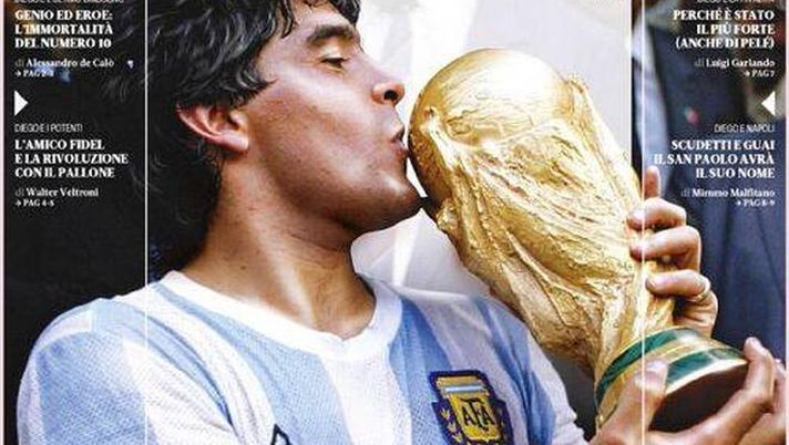 La prima pagina della Gazzetta dello Sport, in edicola oggi, 26 novembre 2020 